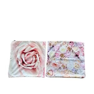 2 Society6 Throw Pillow Covers Pastel Zippered Washable Artist Created 19x19”